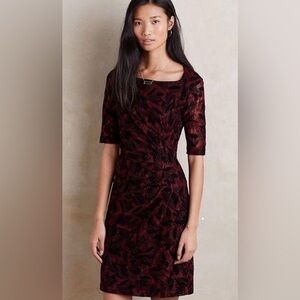 Maeve Anthropologie Velvet Burnout Dress lined